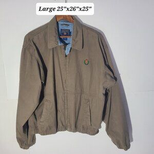 Vtg 90s Chaps Ralph Lauren Harrington Jacket Brown/Tartan Plaid Men's Size Large